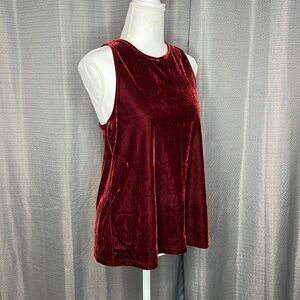 BANANA REPUBLIC BURGUNDY VELVET TANK TOP XS New